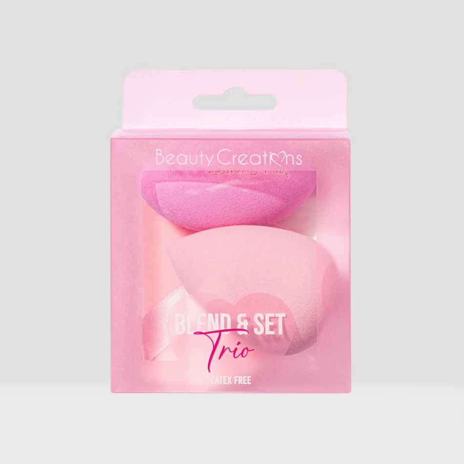 Trio de esponjas y puff Blend and Set