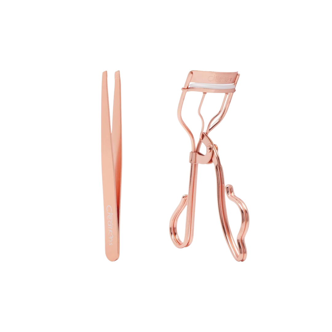 Set de rizador de pestañas y pinzas para cejas